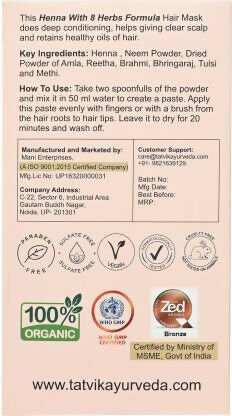 Tatvik Ayurveda Nirmalkesha Hair Mask (Henna With 8 Herbs)