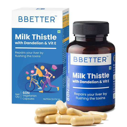 Buy BBETTER Milk Thistle Liver cleanse  Capsules with Dandelion & Vitamin E from DrMediCart, Ship from India to USA