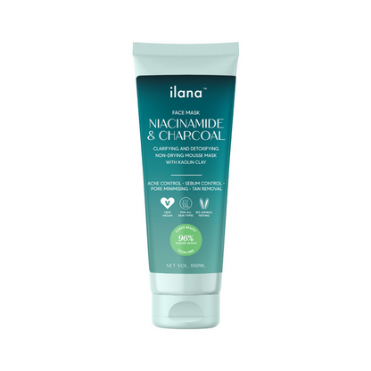 Ilana Niacinamide And Charcoal Face Mask With Kaolin Clay