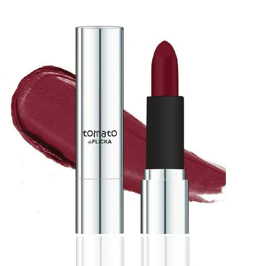 Buy Flicka Tomato Maroon Matte Finish Lipstick Shade 08 from DrMediCart, Ship from India to USA