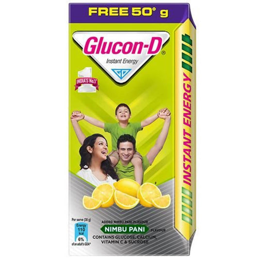 Glucon-D Instant Energy Health Drink - Nimbu Pani | Nimbu Pani Flavoured Glucose Powder | Instant Energy & Immunity Recharge | With Vitamin C & Calcium