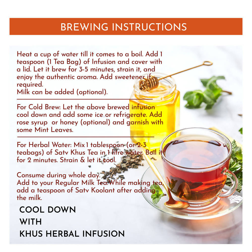 Satv Koolant Khus Herbal Infusion Tea Bags