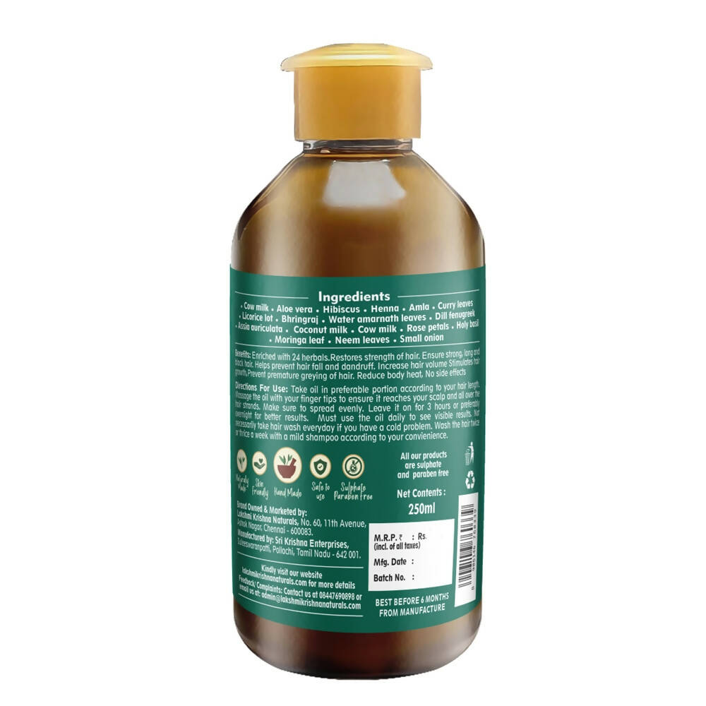 Lakshmi Krishna Naturals 24 Herbs Hair Oil For Hair Fall Resistance - DrMediCart