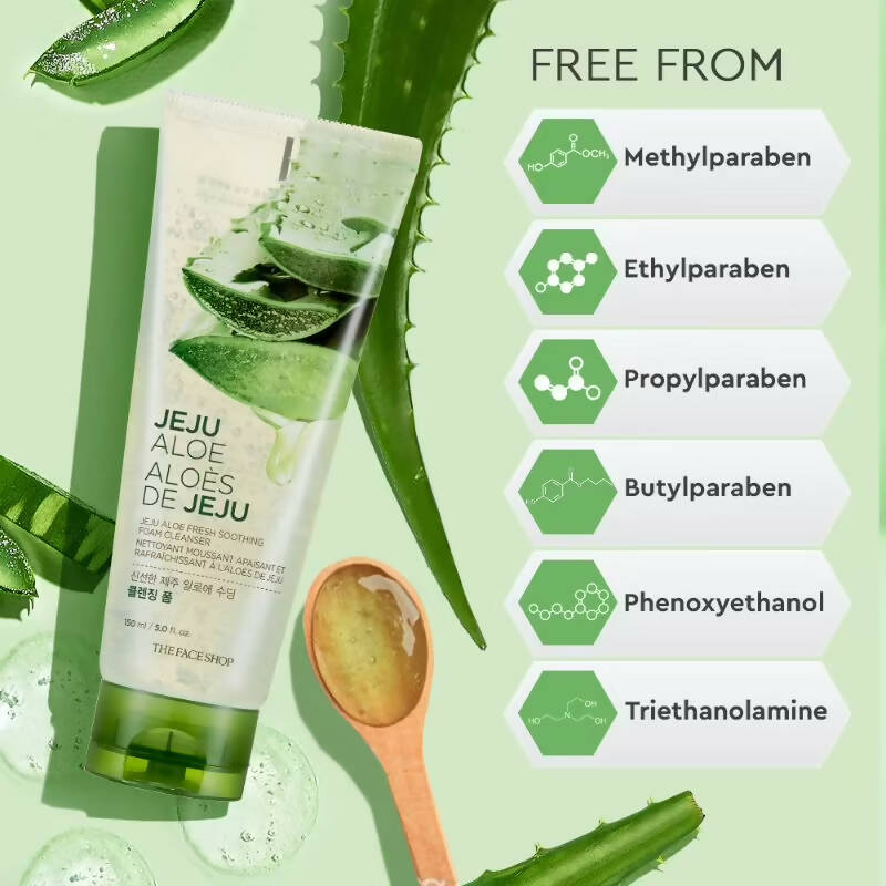 The Face Shop Jeju Aloe Fresh Soothing Foam Cleanser - Korean Skincare