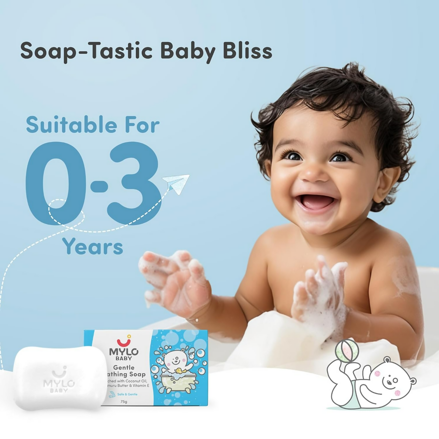 Mylo Baby Soap Cleanses Gently Retains Moisture Easy to Apply Suitable For 0-3 Years