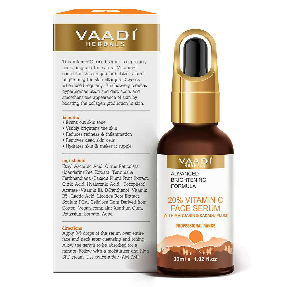 Vaadi Herbals 20% Vitamin C Face Serum With Advanced Brightening Formula - Drmedicart