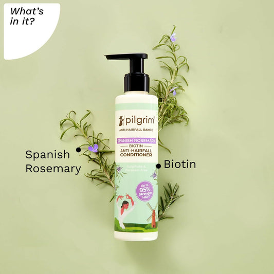 Buy Pilgrim Spanish Rosemary & Biotin Anti Hairfall Conditioner For Reducing Hair Loss & Breakage from DrMediCart, Ship from India to USA
