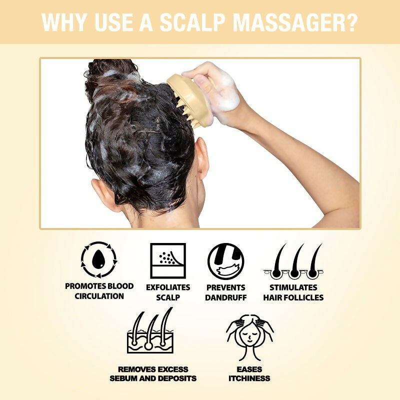 Nykaa Naturals Scalp Massager Brush For Blood Circulation & Natural Hair Growth - Yellow