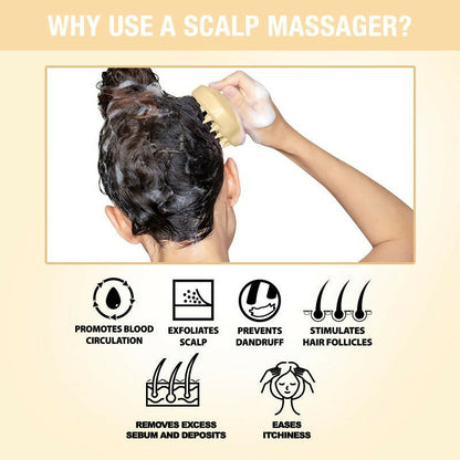 Nykaa Naturals Scalp Massager Brush For Blood Circulation & Natural Hair Growth - Yellow