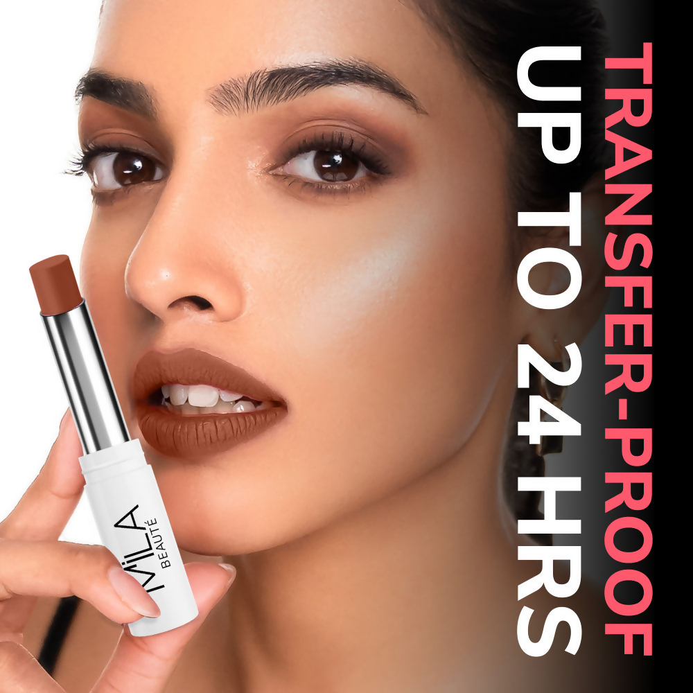 Mila Beaute 24 Hr Non-Transfer Matte Locked-In Lipstick - Cherry Jam