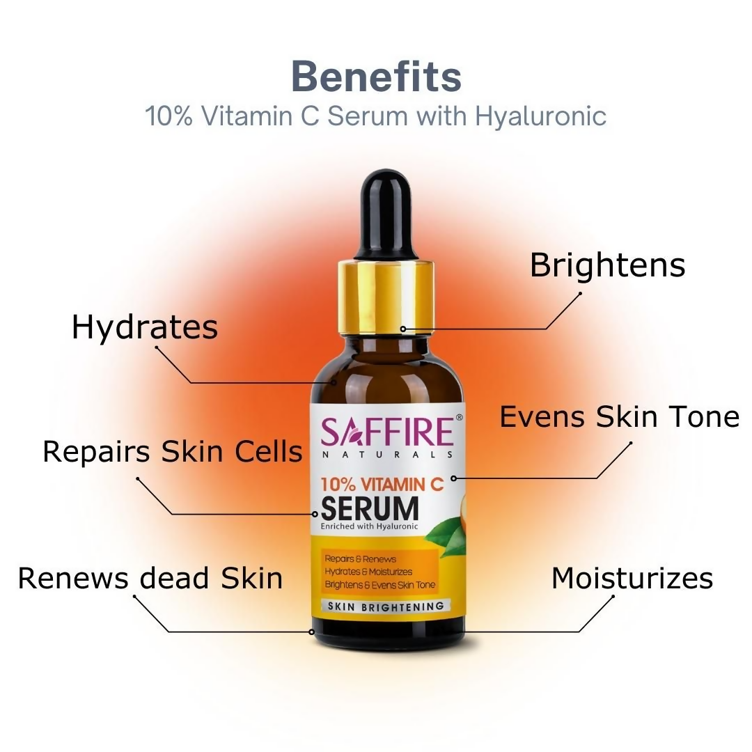 Saffire Naturals 10% Vitamin C Serum Enriched With Hyaluronic