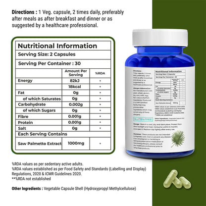 Biovitalia Organics Saw Palmetto Capsules For Hair Growth