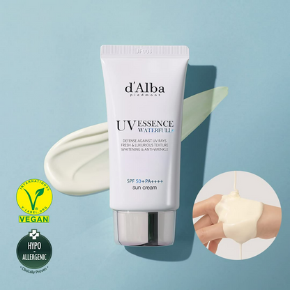 d'Alba Piedmont Italian White Truffle Waterfull Essence Sunscreen Vegan Skincare Lightweight Sunscreen With Spf 50+ Pa++++