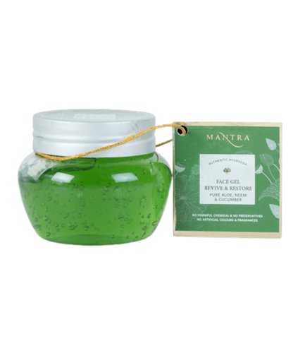 Buy Mantra Herbal Face Gel Revive & Restore Pure Aloe Neem & Cucumber from DrMediCart, Ship from India to USA