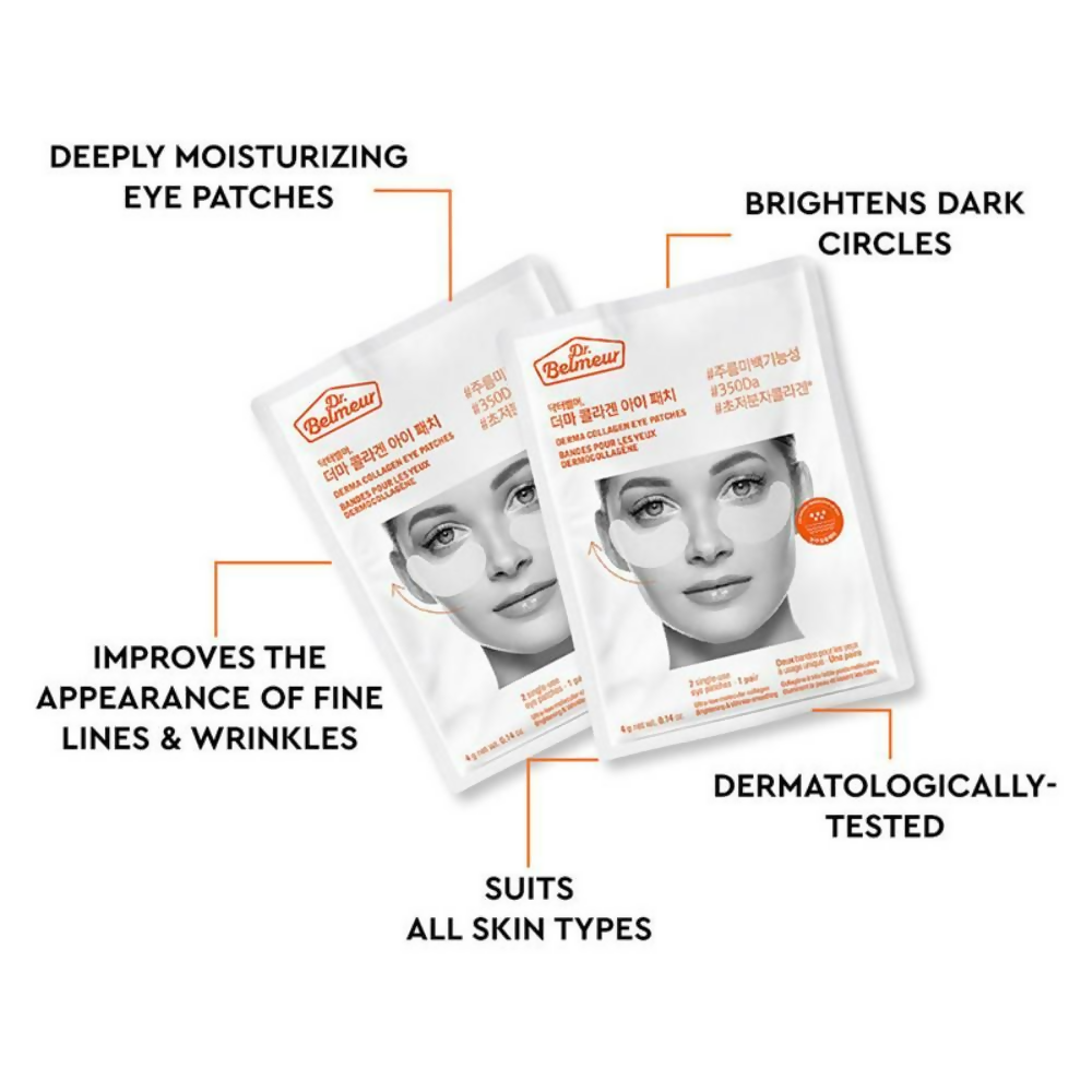 The Face Shop Dr.Belmeur Derma Collagen Hydrogel Eye Patches, For Under Eye Dark Cicle & Wrinkles