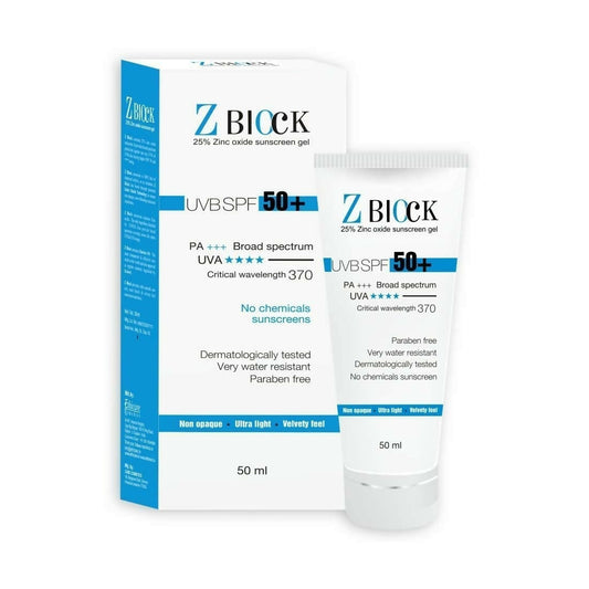 Buy Zymo Cosmetics Z-Block 25% Zinc Oxide Sunscreen Gel SPF 50+ PA+++ from DrMediCart, Ship from India to USA
