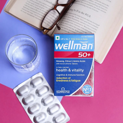 Wellman 50+ UK's No.1 Multivitamin Tablets For Men above 50 (Ginseng, Citrus & Amino Acids & Micronutrients)
