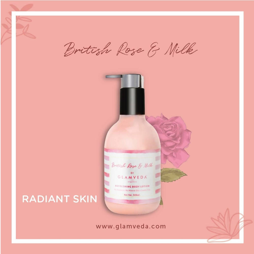 Glamveda British Rose & Milk Nourishing Body Wash & Lotion Combo Pack