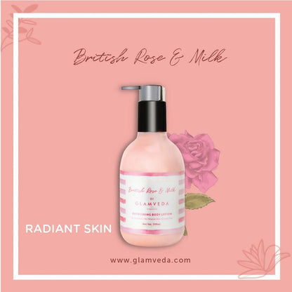 Glamveda British Rose & Milk Nourishing Body Wash & Lotion Combo Pack