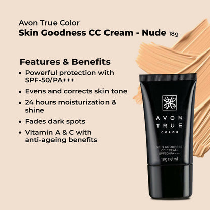 Avon True Color Skin Goodness Cc Cream Spf 50 Pa+++ Nude