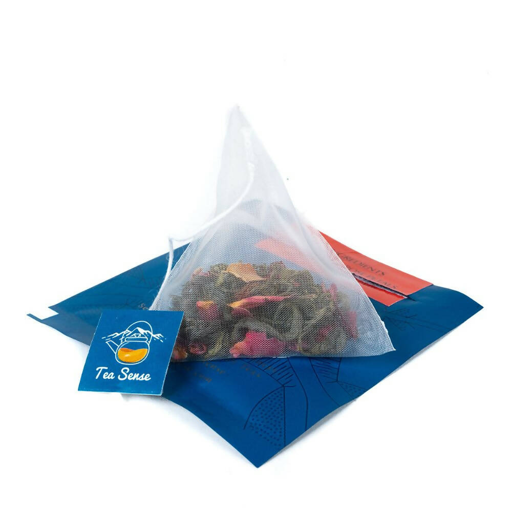 Tea Sense Bed Of Roses Green Tea Bags Box - Drmedicart