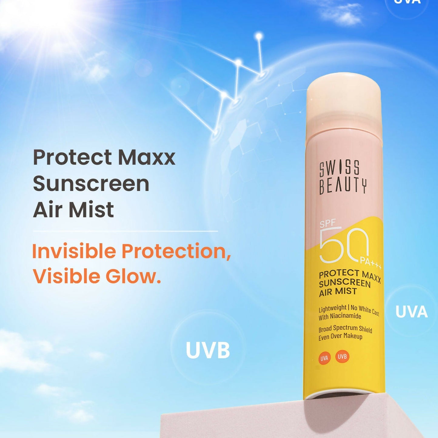 Swiss Beauty Protect Maxx Sunscreen Air Mist With SPF 50 PA+++