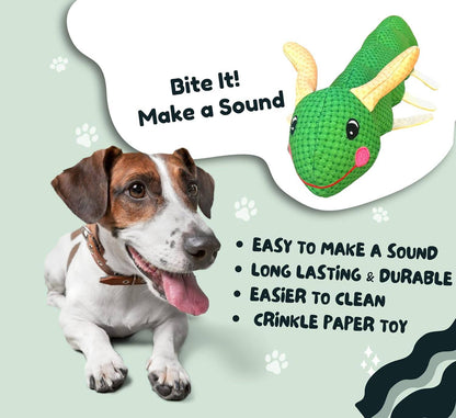 Foodie Puppies Caterpillar Crinkle Squeaky Plush Dog Toy