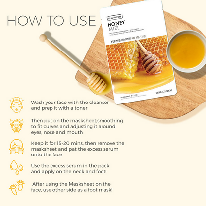 The Face Shop Real Nature Honey Miel Face Mask - Korean Skincare