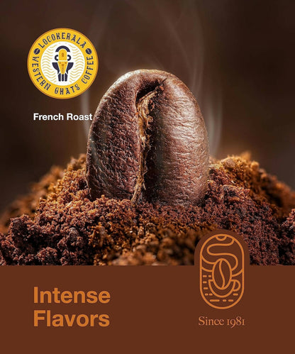 LocoKerala Western Ghats French Roast Arabica Whole Bean Coffee
