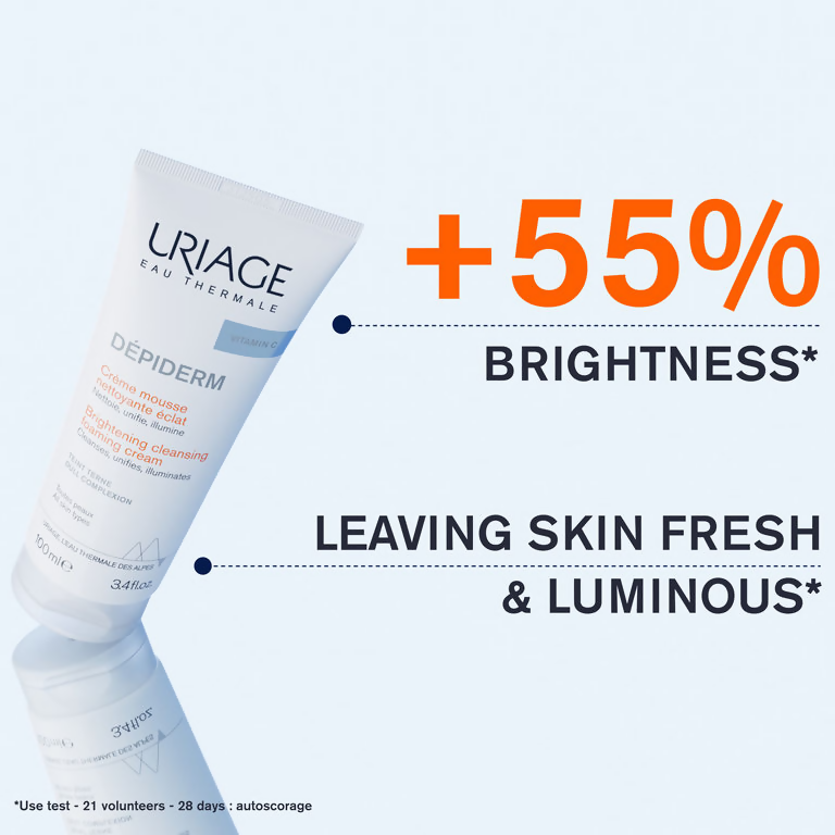 Uriage Depiderm Anti-Dark Spot Brightening Cleansing Foaming Cream With Vitamin C & Niacinamide