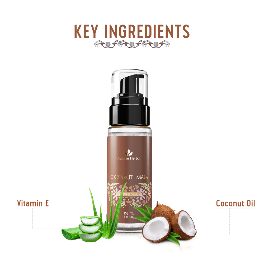 Avimee Herbal Coconut Malai, Made from Real Coconuts, For Healthy Skin and Hair