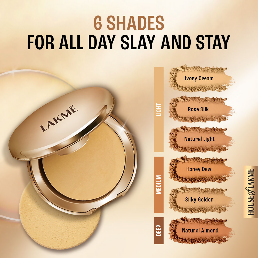 Lakme Powerplay Priming Powder Foundation, 3-In-1, Lasting Matte - Natural Light