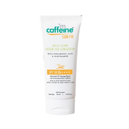 mCaffeine Daily Glow Sunscreen SPF50 PA++++ With Niacinamide & Green Tea