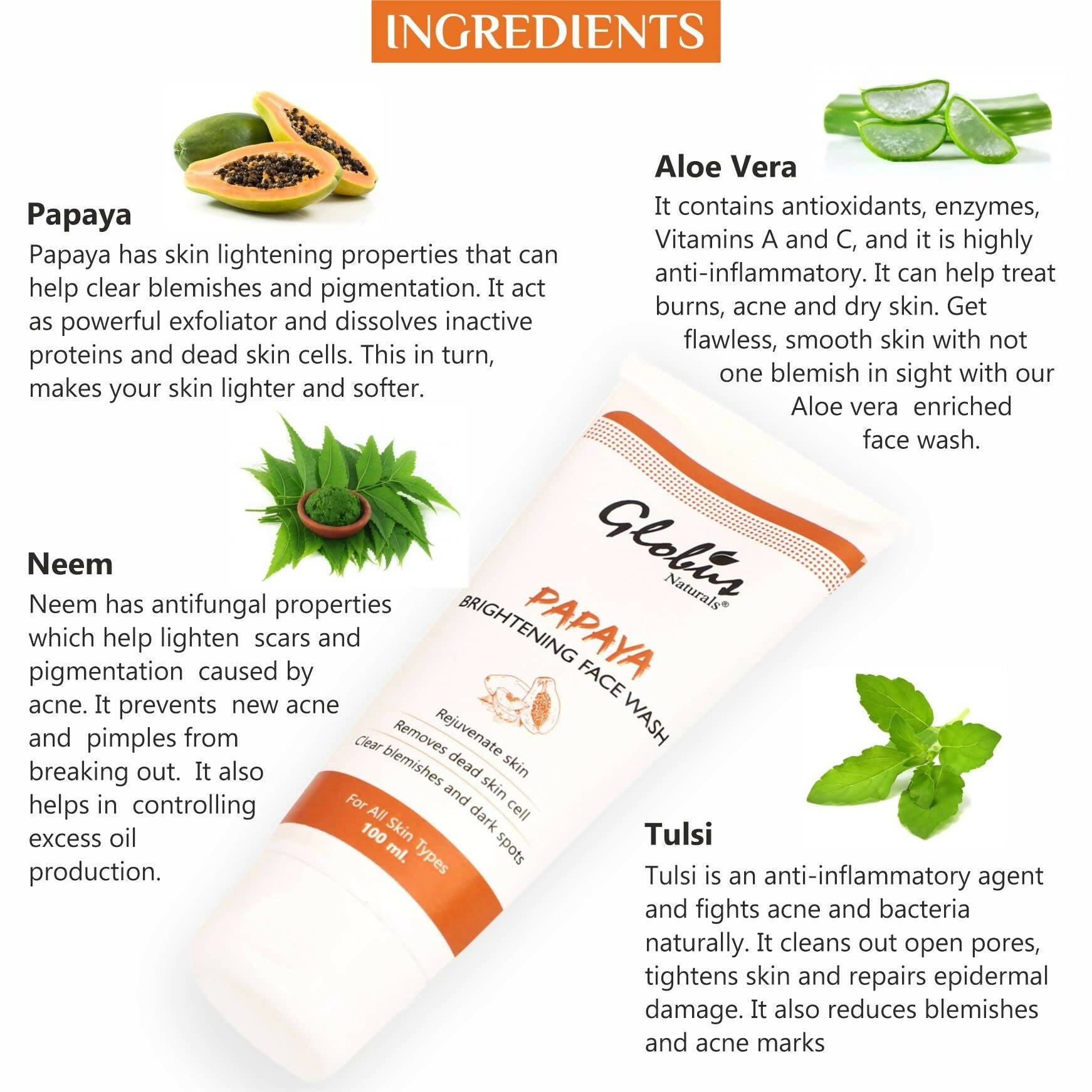 Globus Naturals Purifying Papaya Face Wash