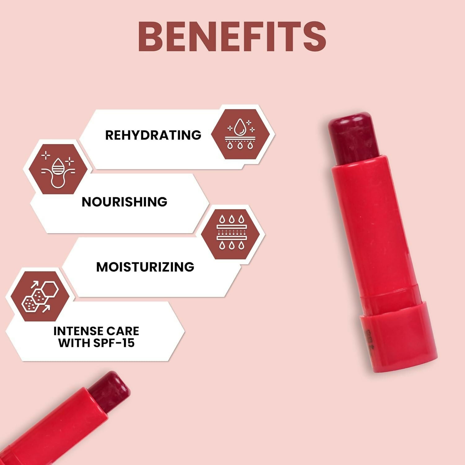 Oshea Herbals Nourishing Cherry Lip Balm with SPF 15, Instant Hydration, Relieves Dry & Chapped Lips