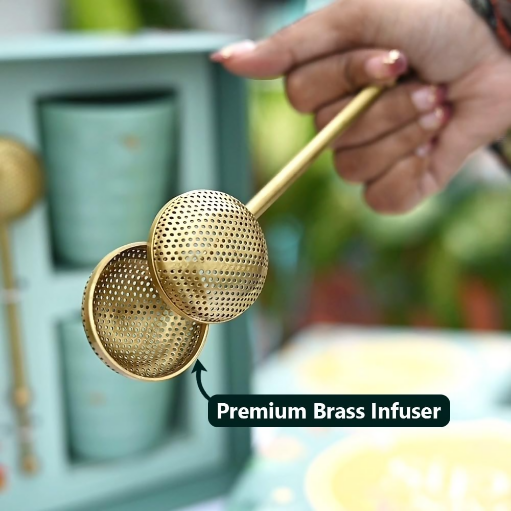 Chayam Assorted Tea Gift Set With Brass Infuser