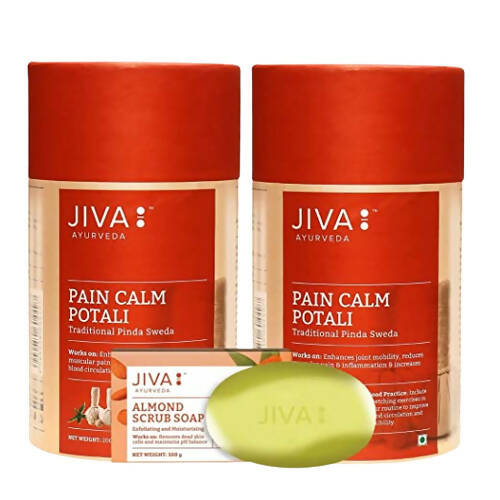 Jiva Ayurveda Pain Calm Potali with Almond Soap Free Combo