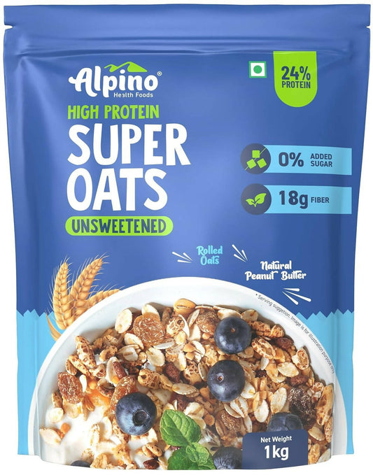 Buy Alpino High Protein Super Rolled Oats Unsweetened from DrMediCart, Ship from India to USA