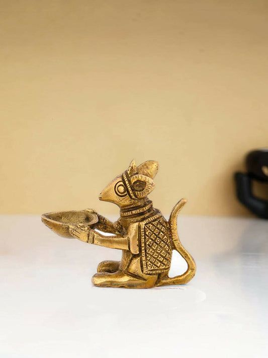 Buy CraftVatika Gold Toned Brass Mouse Shaped Holding Diya
