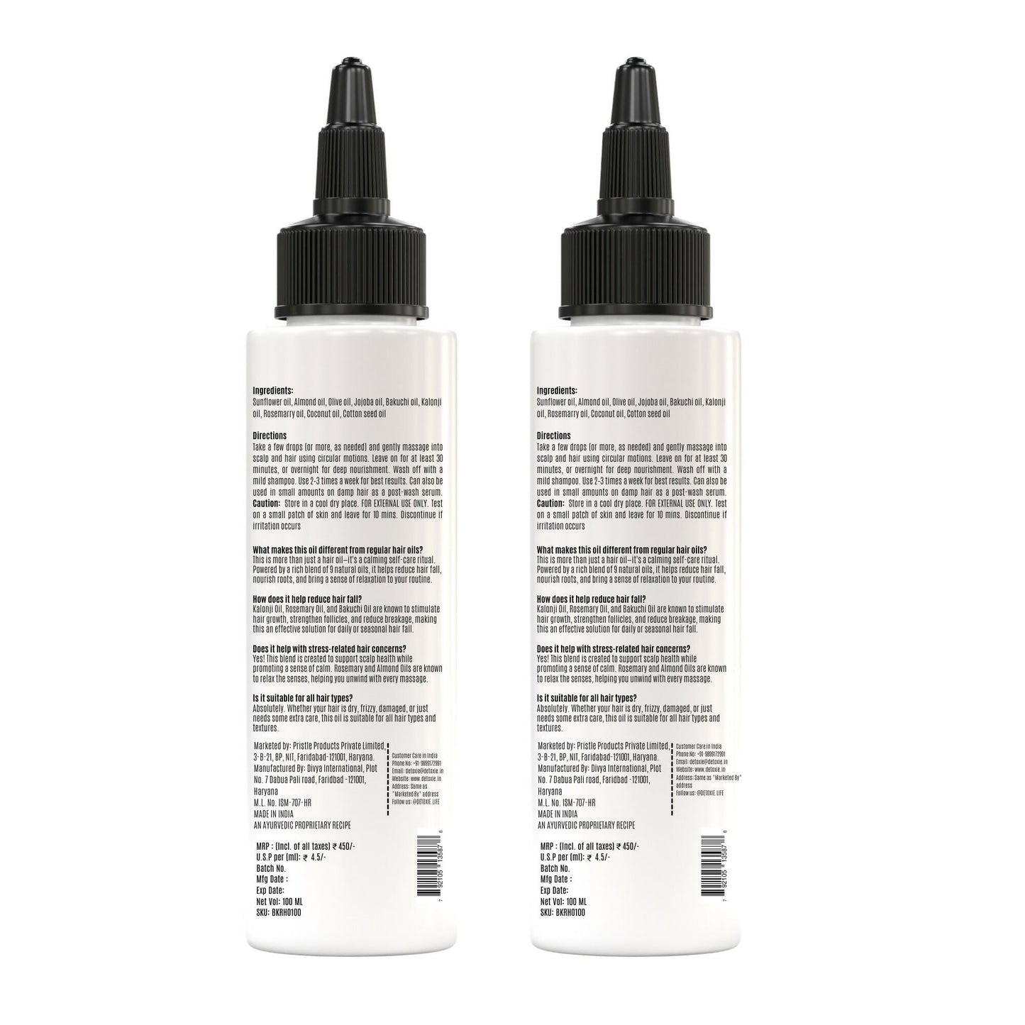 Detoxie Bakuchi Kalonji & Rosemary Hair Oil