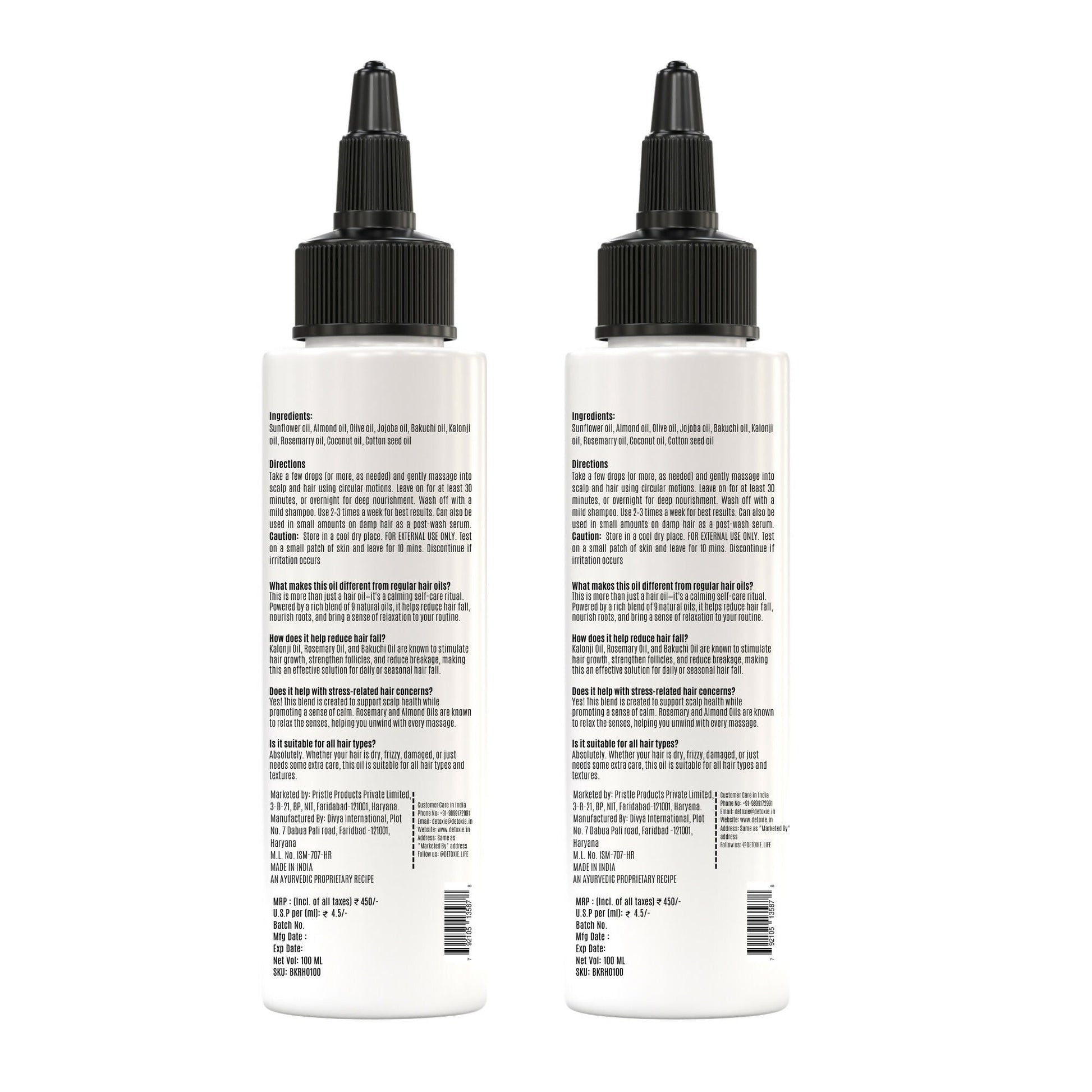 Detoxie Bakuchi Kalonji & Rosemary Hair Oil