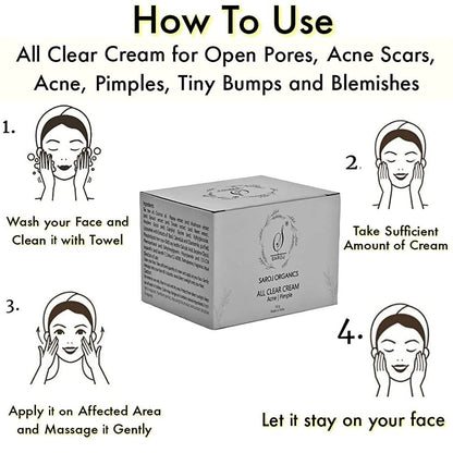 Saroj Organics All Clear Cream For Acne, Pimples