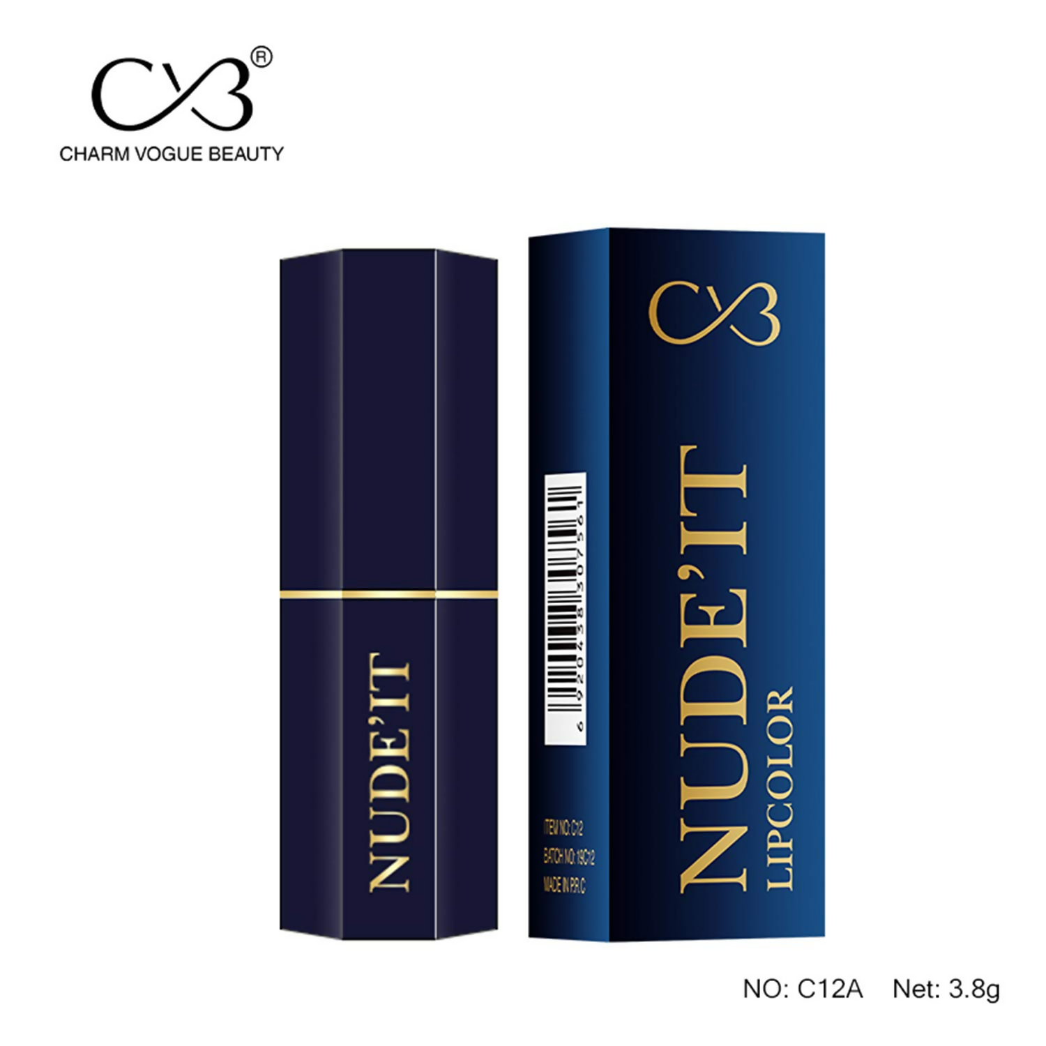CVB C12 Nude’It Lip Colour for Smudge Proof Matte Finish 204 Rusty