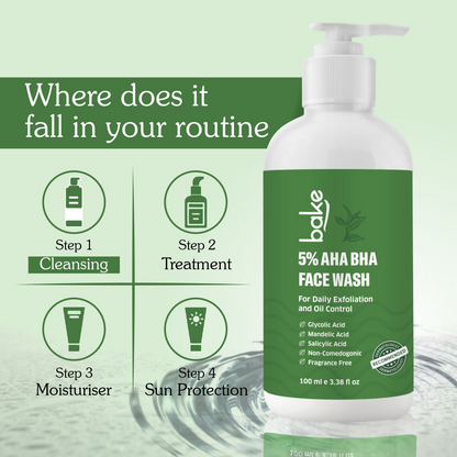 Bake 5% AHA BHA Face Wash With Salicylic Acid