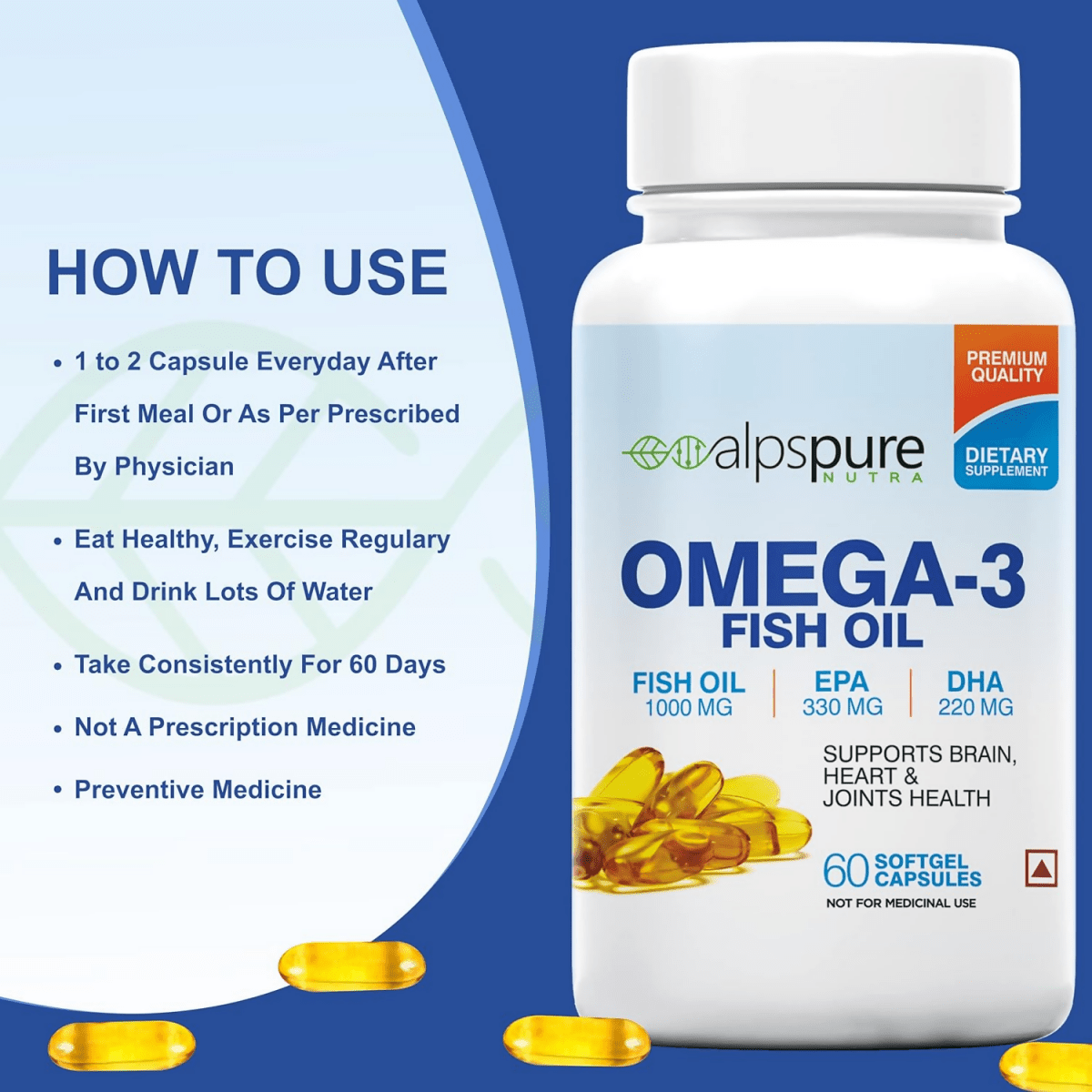 Alpspure Nutra Omega 3 Fish Oil Capsules