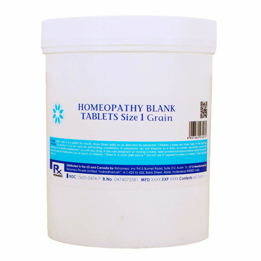 Rx Homeo Blank Tablets Size 1 Grain