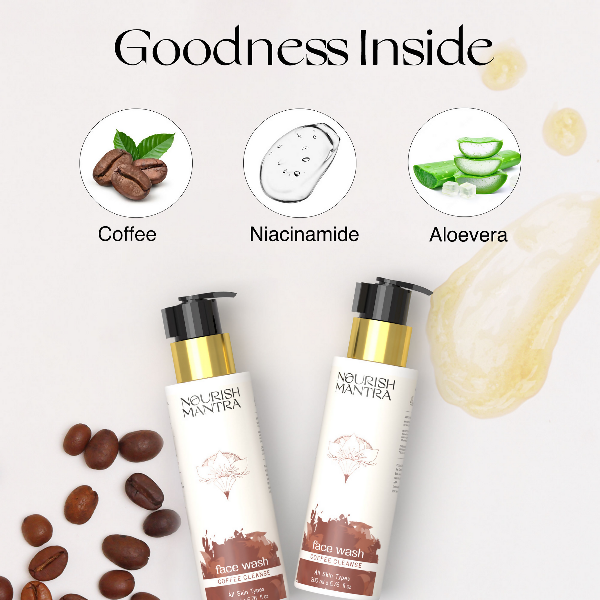 Nourish Mantra Coffee Cleanse Face Wash with Coffee Niacinamide, & Aloe Vera