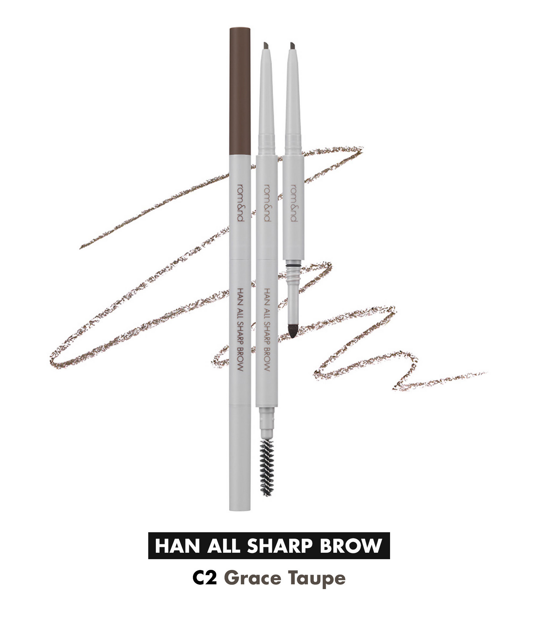 Rom&nd Han All Sharp Brow - C2 Grace Taupe
