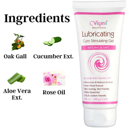 Vigini Natural Actives Vaginal Lubricant, Lubricating Cum Stimulating Lube Gel - Drmedicart