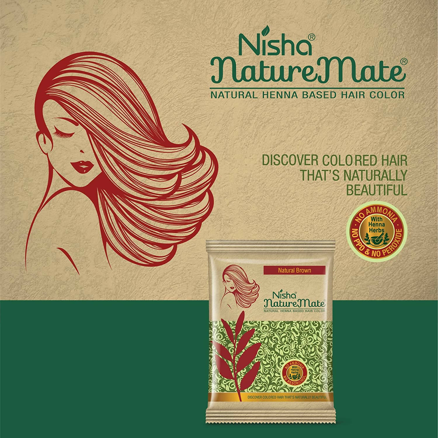 Nisha Nature Mate Henna Based Hair Natural Brown Color - DrMediCart